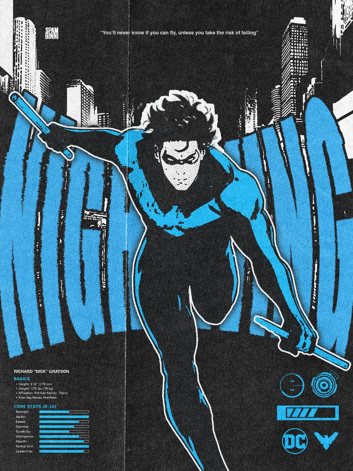 NIGHTWING POSTER | BATFAM | RICHARD GRAYSON | DC