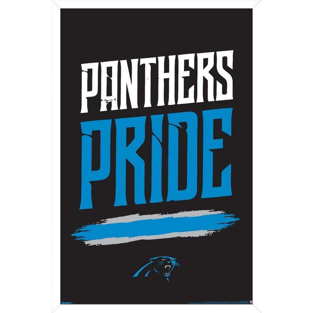 Trends International NFL Carolina Panthers - Panthers Pride 26 Framed Wall Poster Prints White Framed Version 14.725" x 22.375"