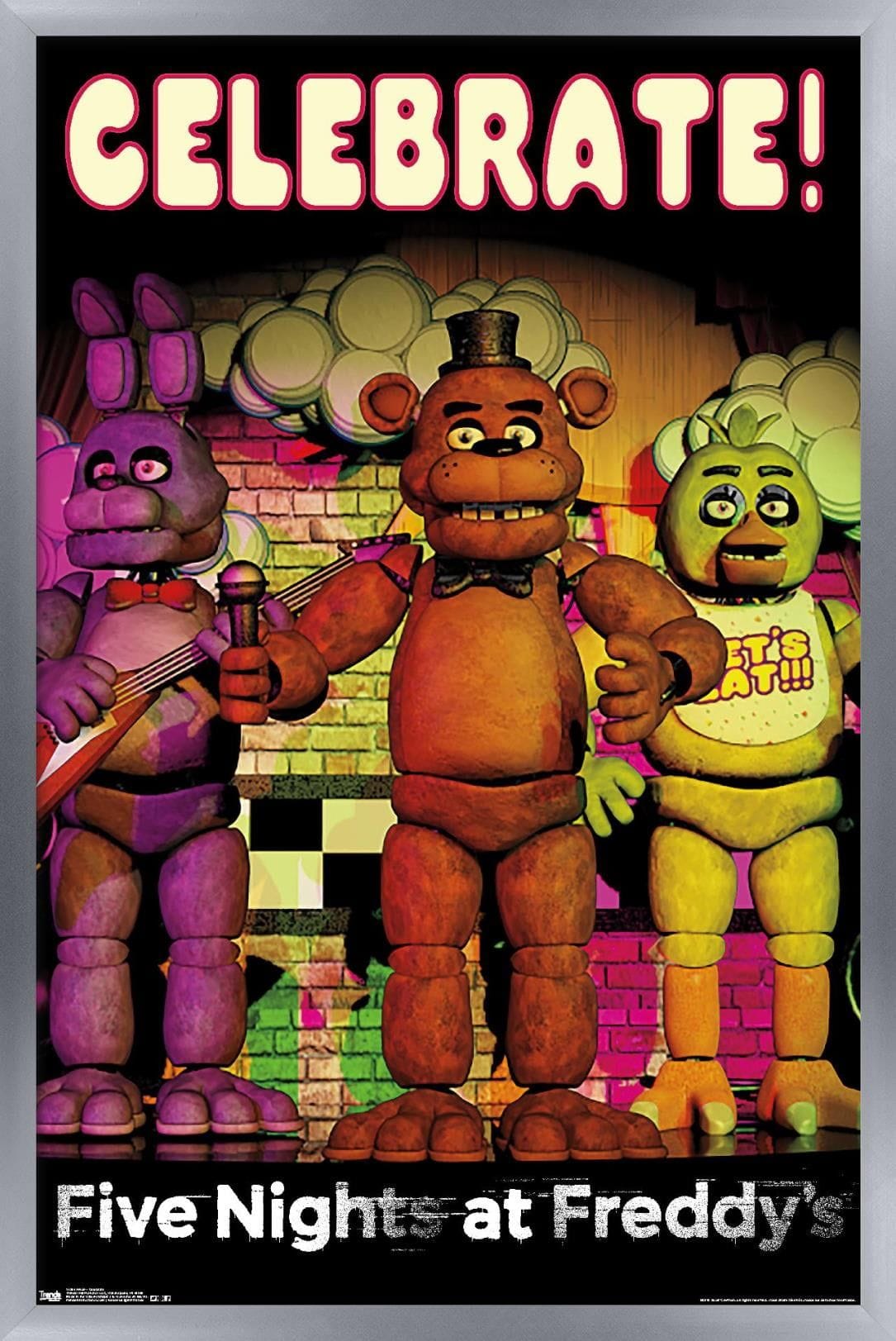Five Nights at Freddy's - Celebrate Wall Poster, 22.375" x 34", Framed - Walmart.com