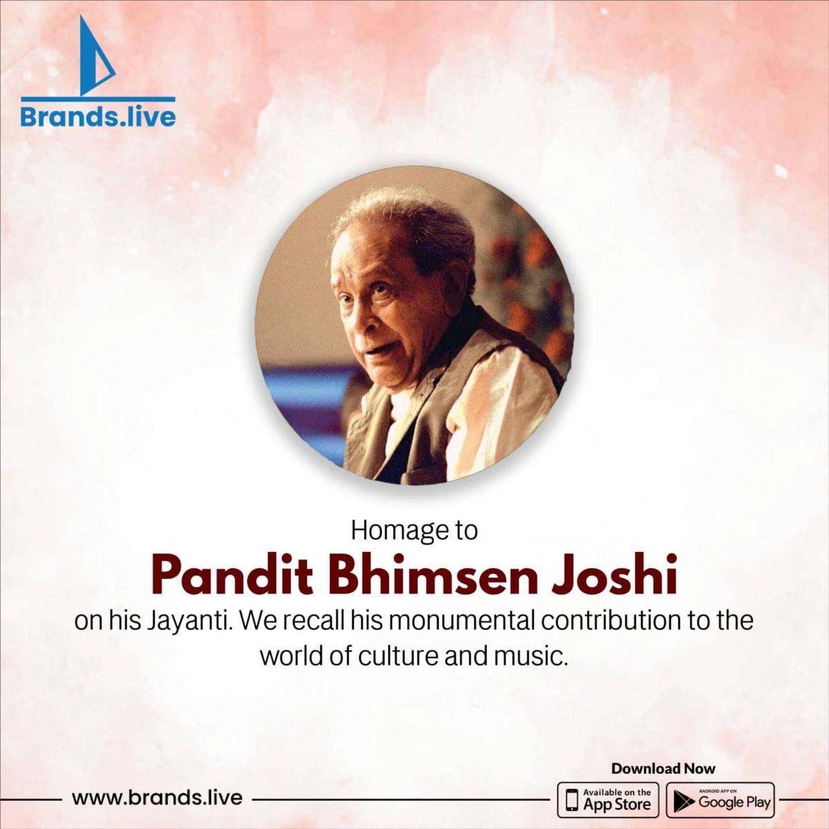 Harmonious Homage: Bhimsen Joshi Jayanti Poster Extravaganza on Brands.live! 🎶✨