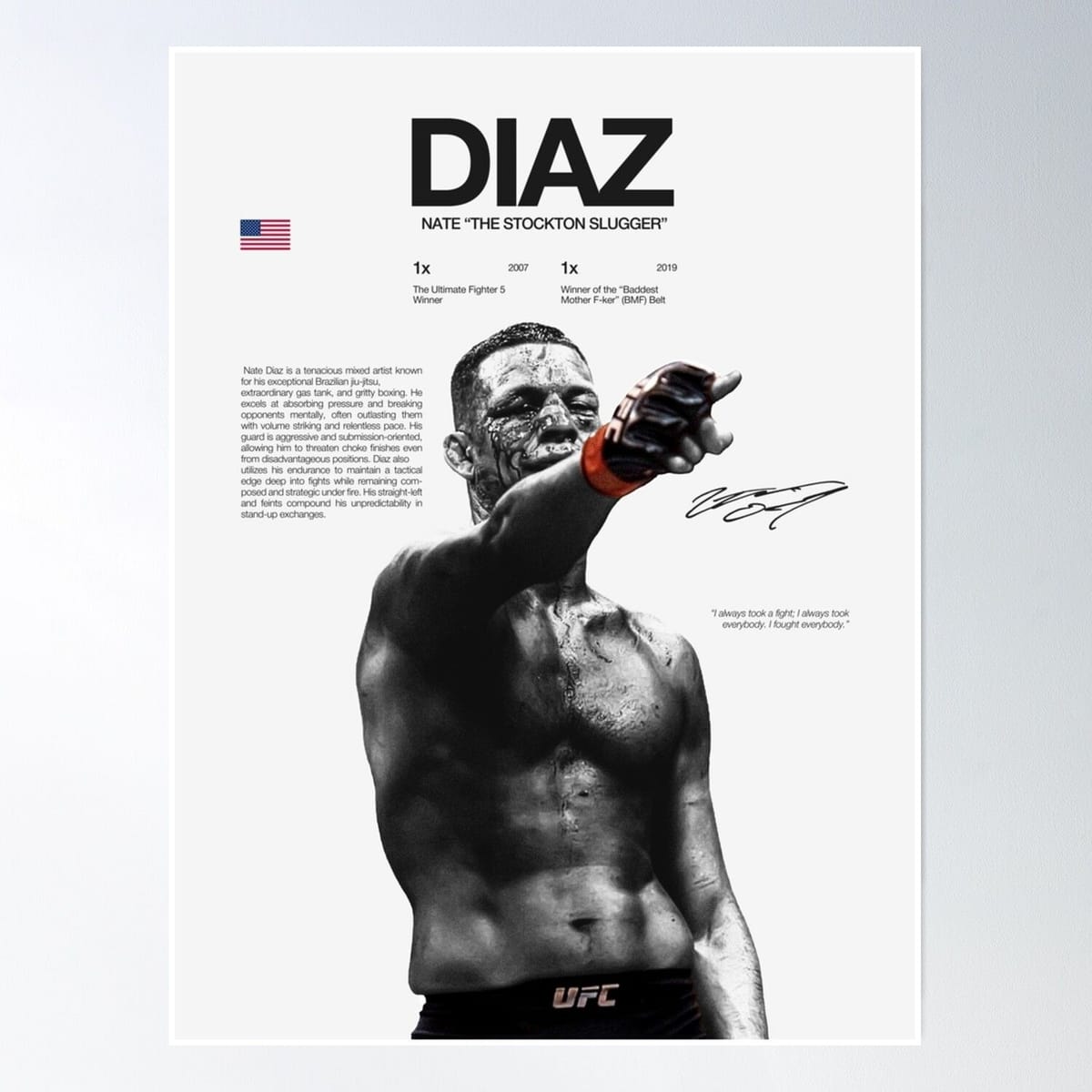 Nate Diaz, Ufc, Mma Poster
