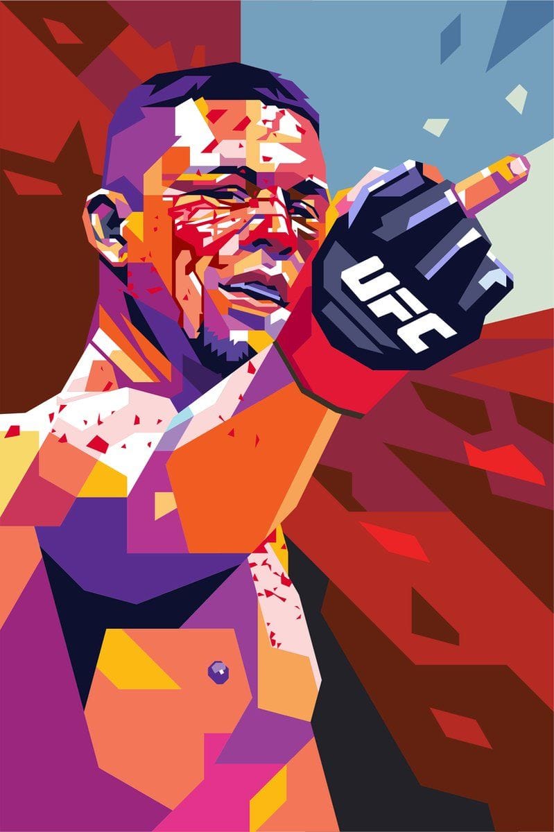 Nate Diaz Poster - UFC - MMA - posters - formaat 60x90cm - Wanddecoratie - Pop Kunst - Sport - 1361