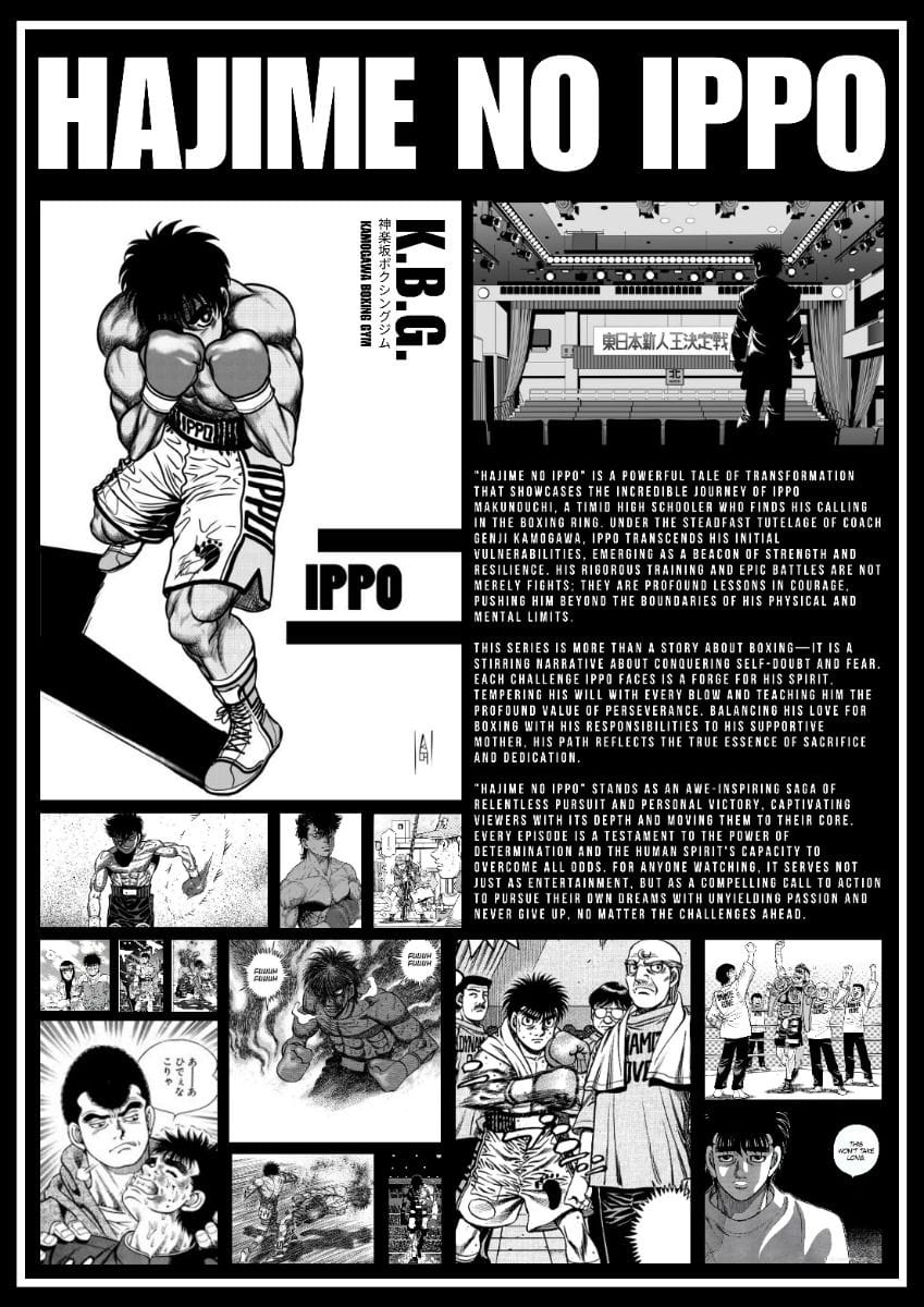 Hajime No Ippo Poster With An Inspiring Text