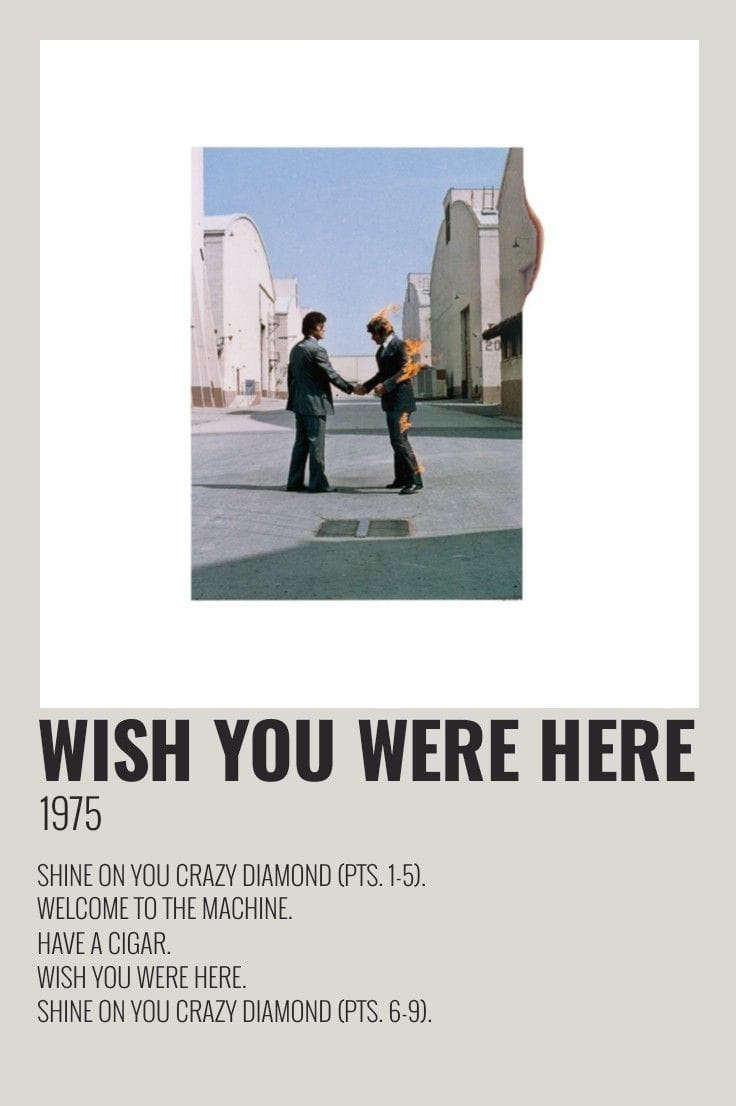 minimalist polaroid poster made by isabela wthkiszka - wish you were here by pink floyd