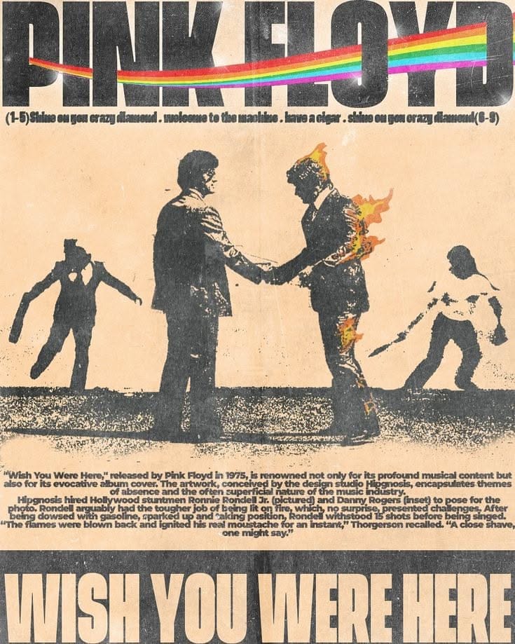 pink Floyd wish you were here dark side of the moon poster