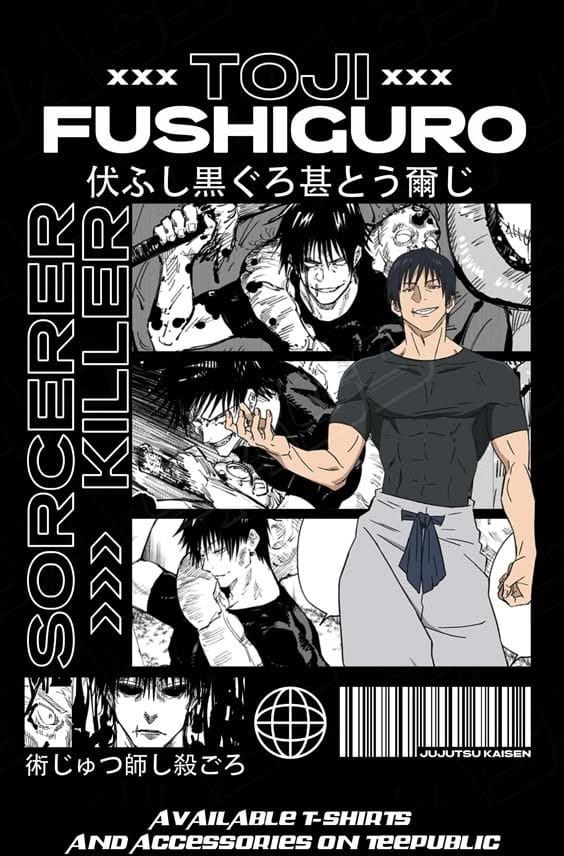 Toji Fushiguro Black Blur Aesthetic Poster – Dark Anime Iconic Vibes ⚫🔥
