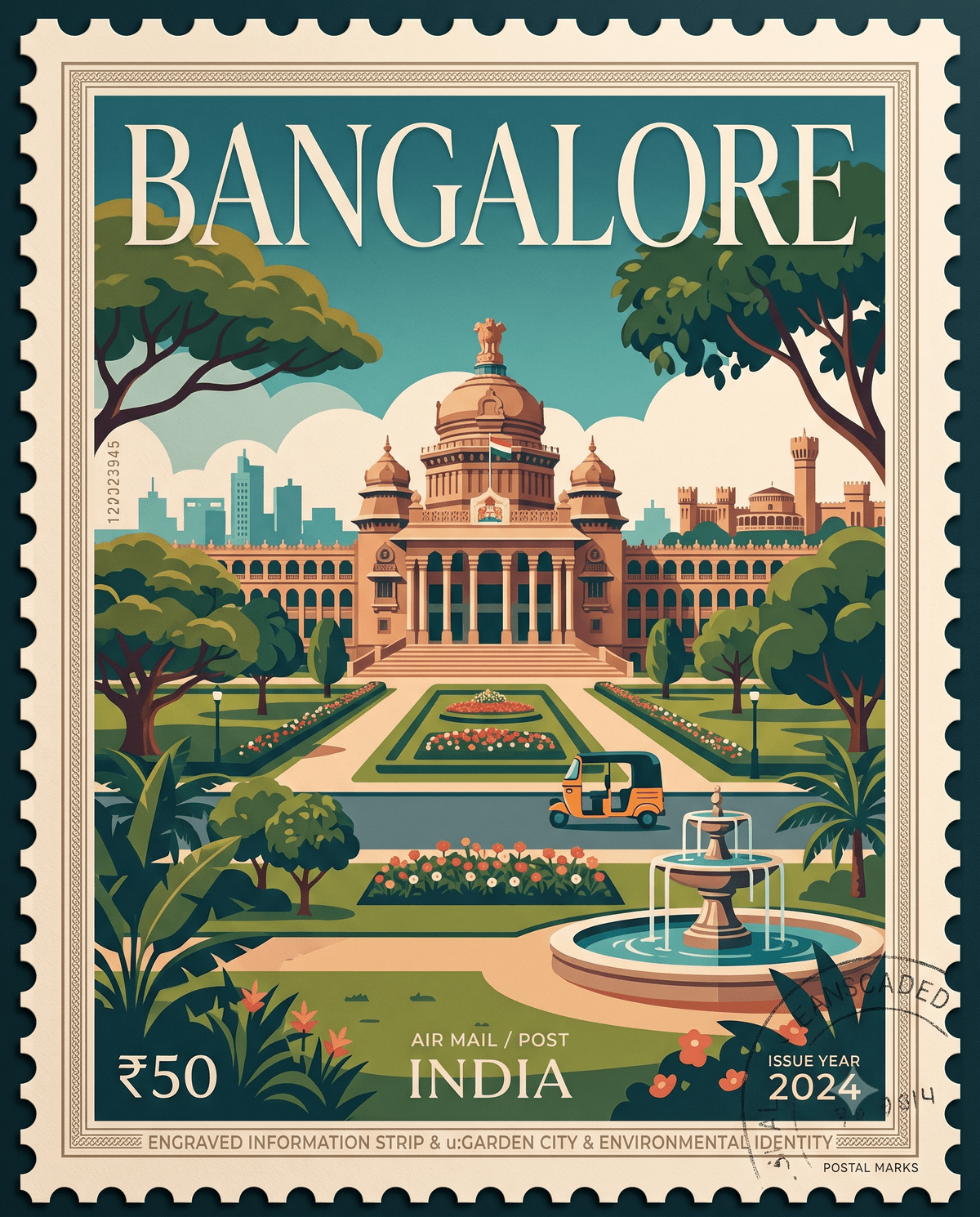 bangalore stamp poster
