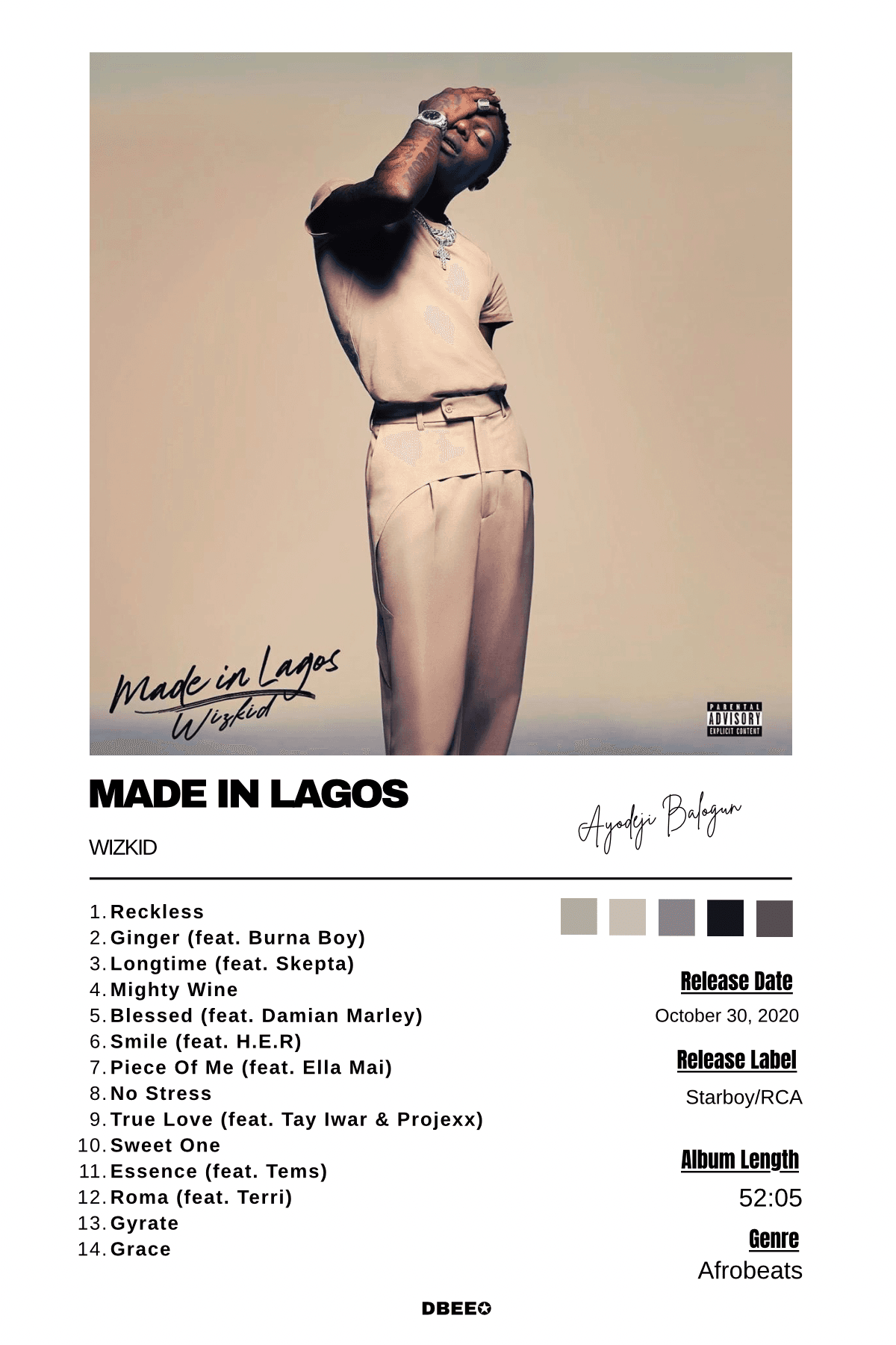 Wizkid’s “Made In Lagos” poster