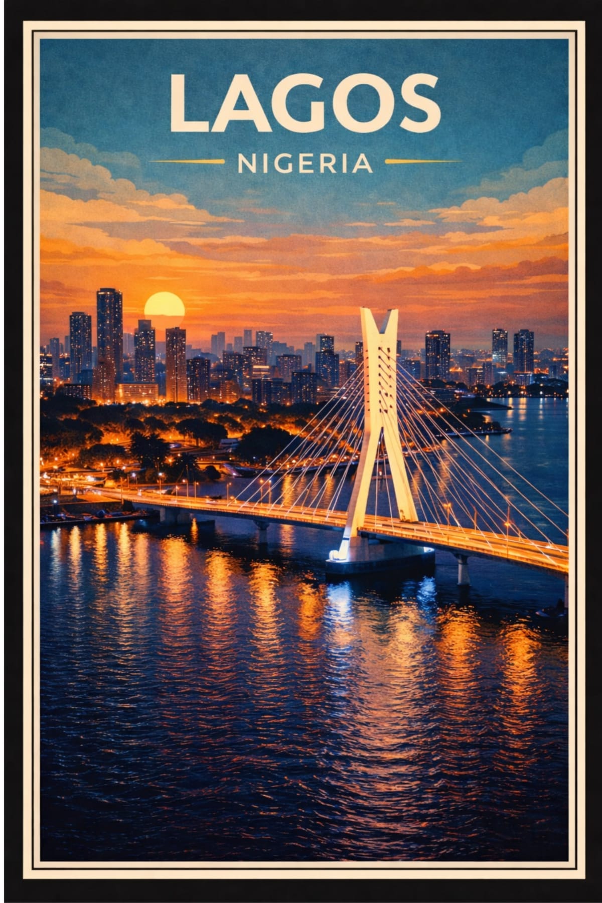Lagos Nigeria Printable Poster | Africa Travel Art