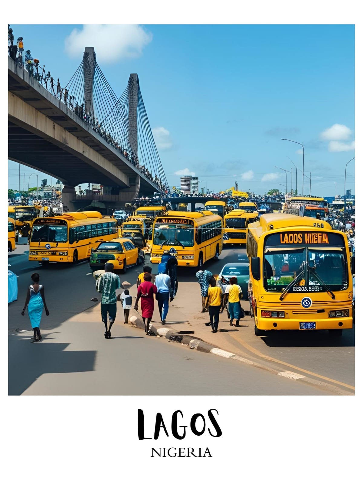 Lagos Travel Wall Art, Nigeria Painting Gifts, Africa Home Decor, Digital Prints Posters, Nigerian Canvas Digital Download