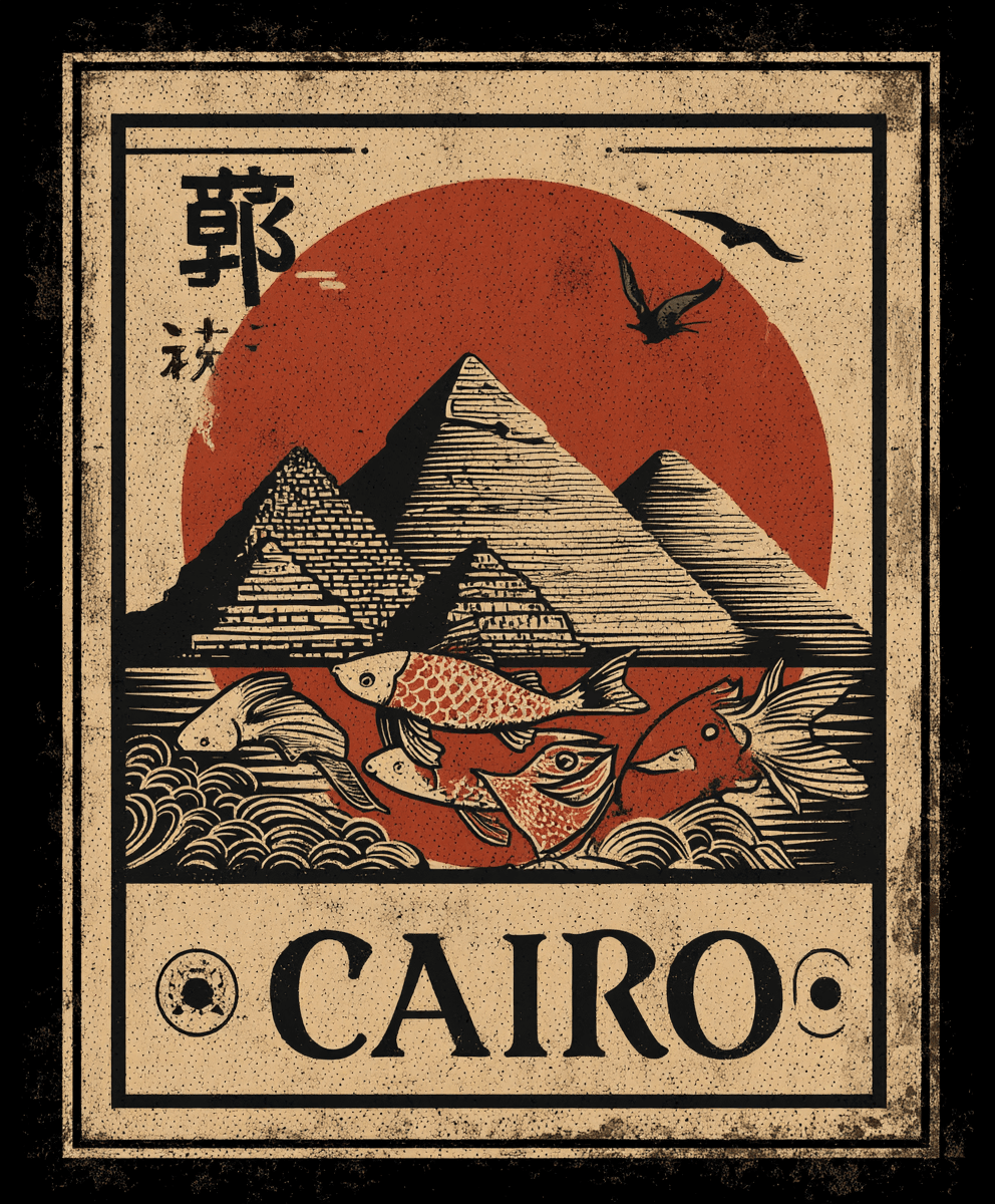 Cairo Pyramid Tee – Ancient Egypt Poster Design
