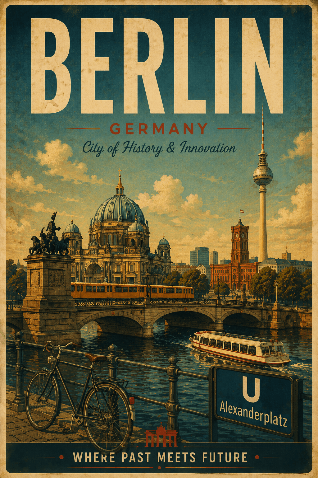 Berlin Retro Travel Poster | Vintage Germany Wall Art (Digital Download)