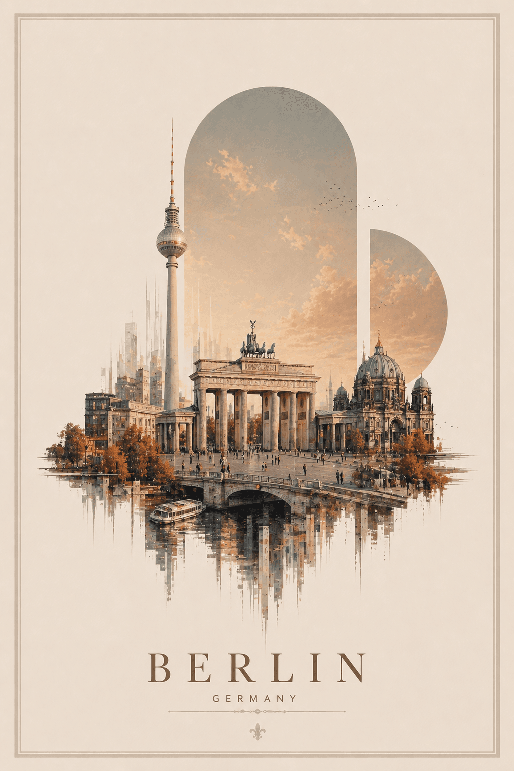 Berlin Urban Elegance Poster | Modern Sophisticated Wall Art | City Print