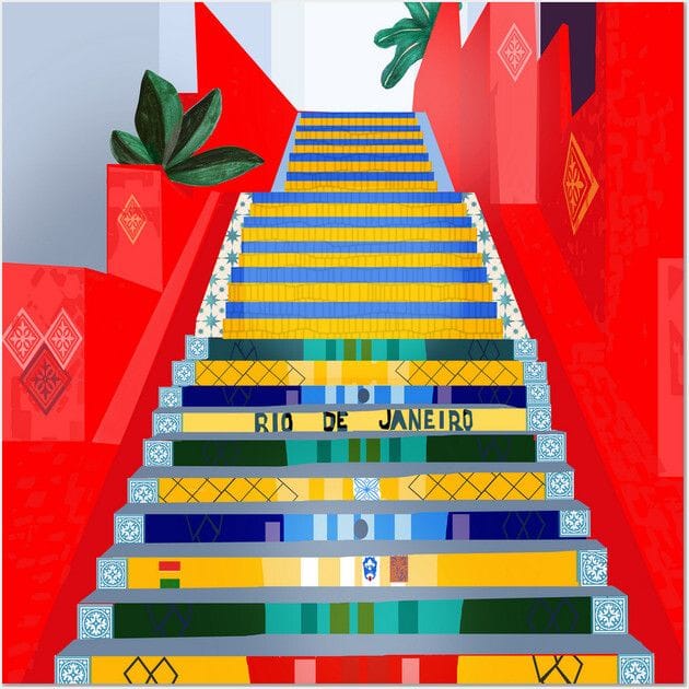 Rio de Janeiro, Selaron stairs Posters and Art Prints