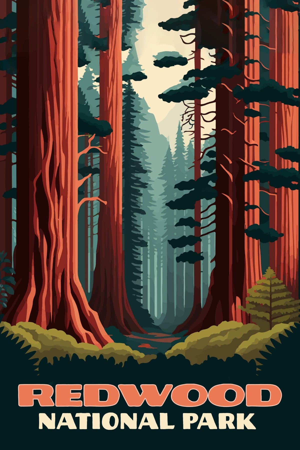 Redwood National Park California Trees Poster