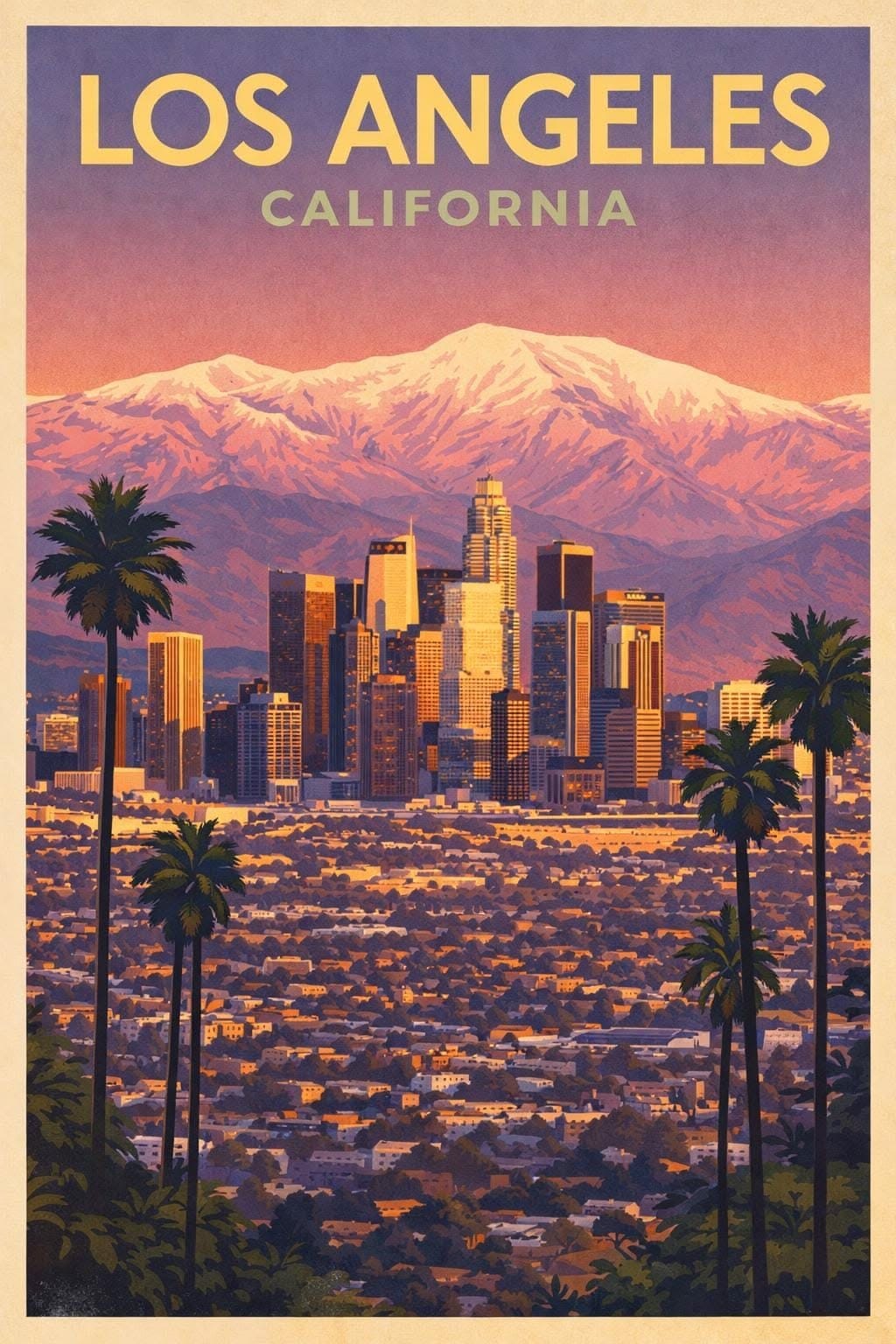 Los Angeles vintage travel poster