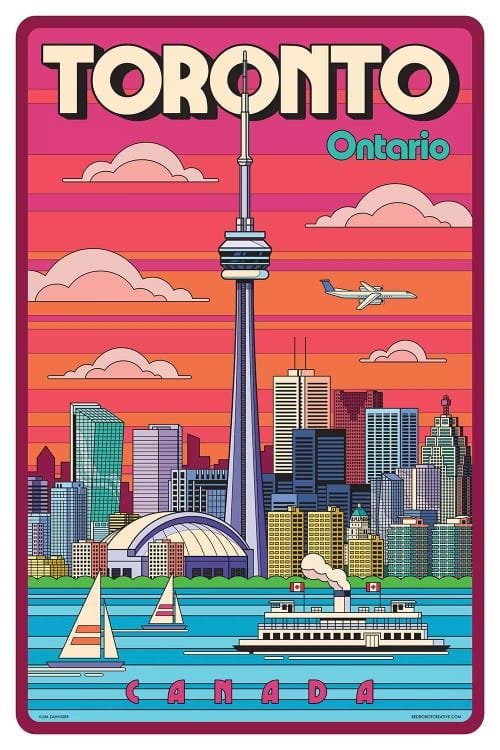 Toronto Pop Art Travel Poster - Canvas Wall Art by Jim Zahniser | iCanvas