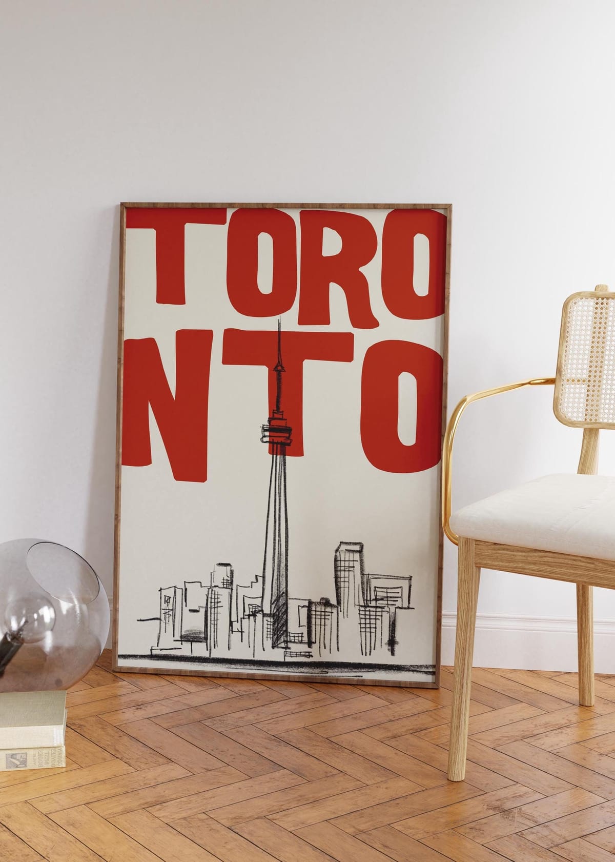 Toronto Skyline Print: Modern Red & Black Cityscape (Digital Print)