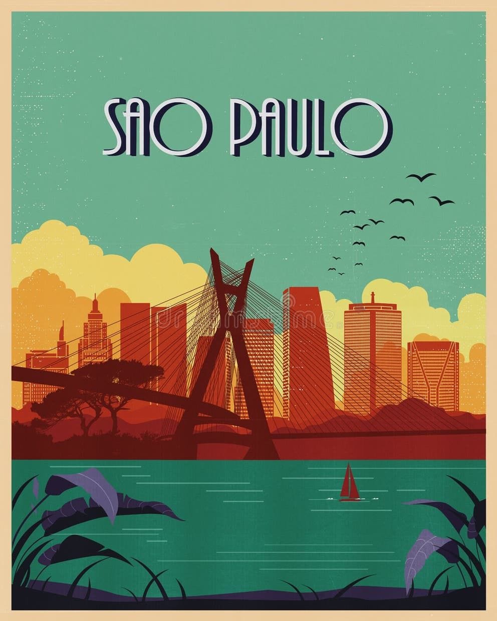 Pôster Da Silhueta De São Paulo Ilustração do Vetor - Ilustração de brasil, arte: 62466311