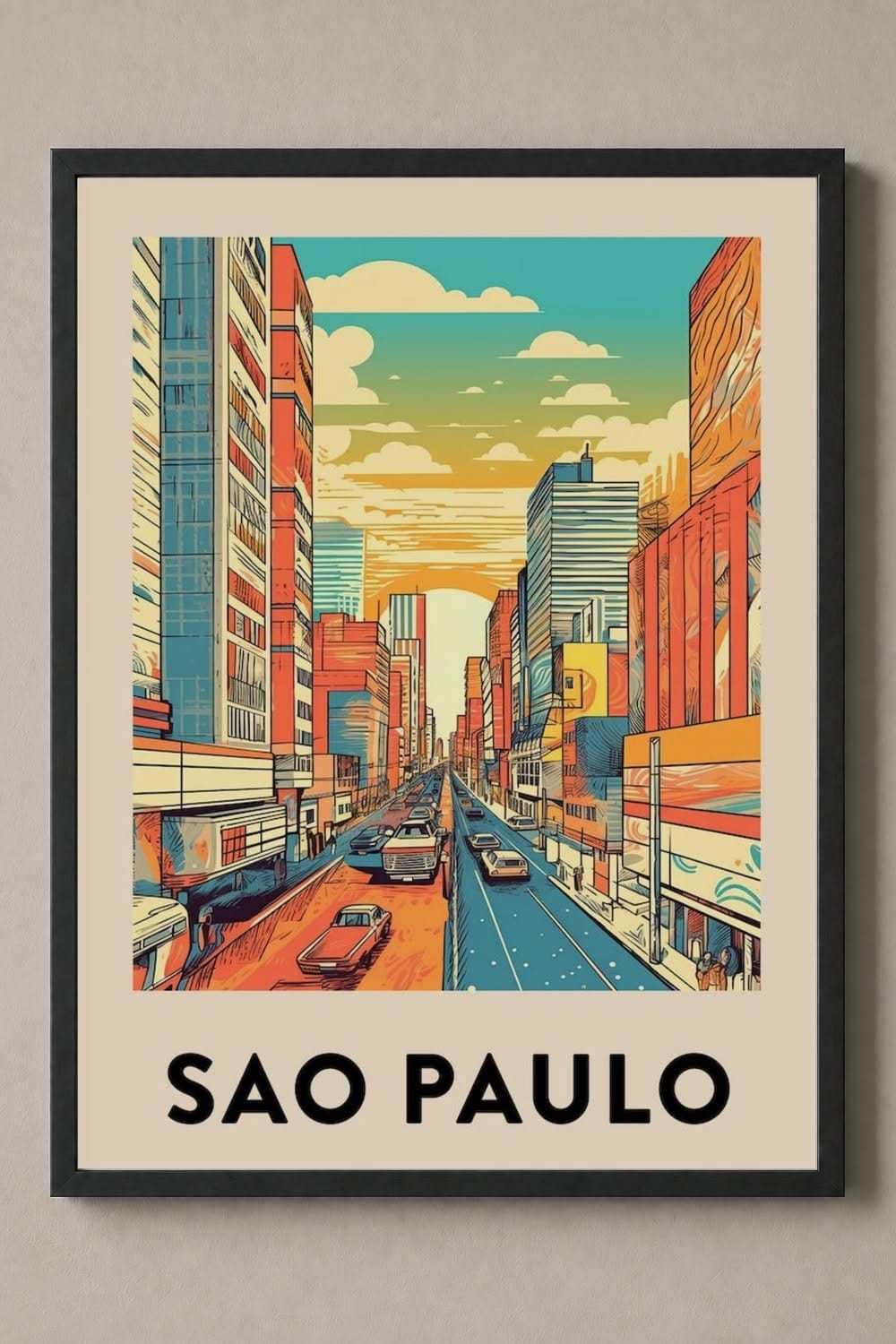 Sao Paulo 2 Vintage Travel Poster