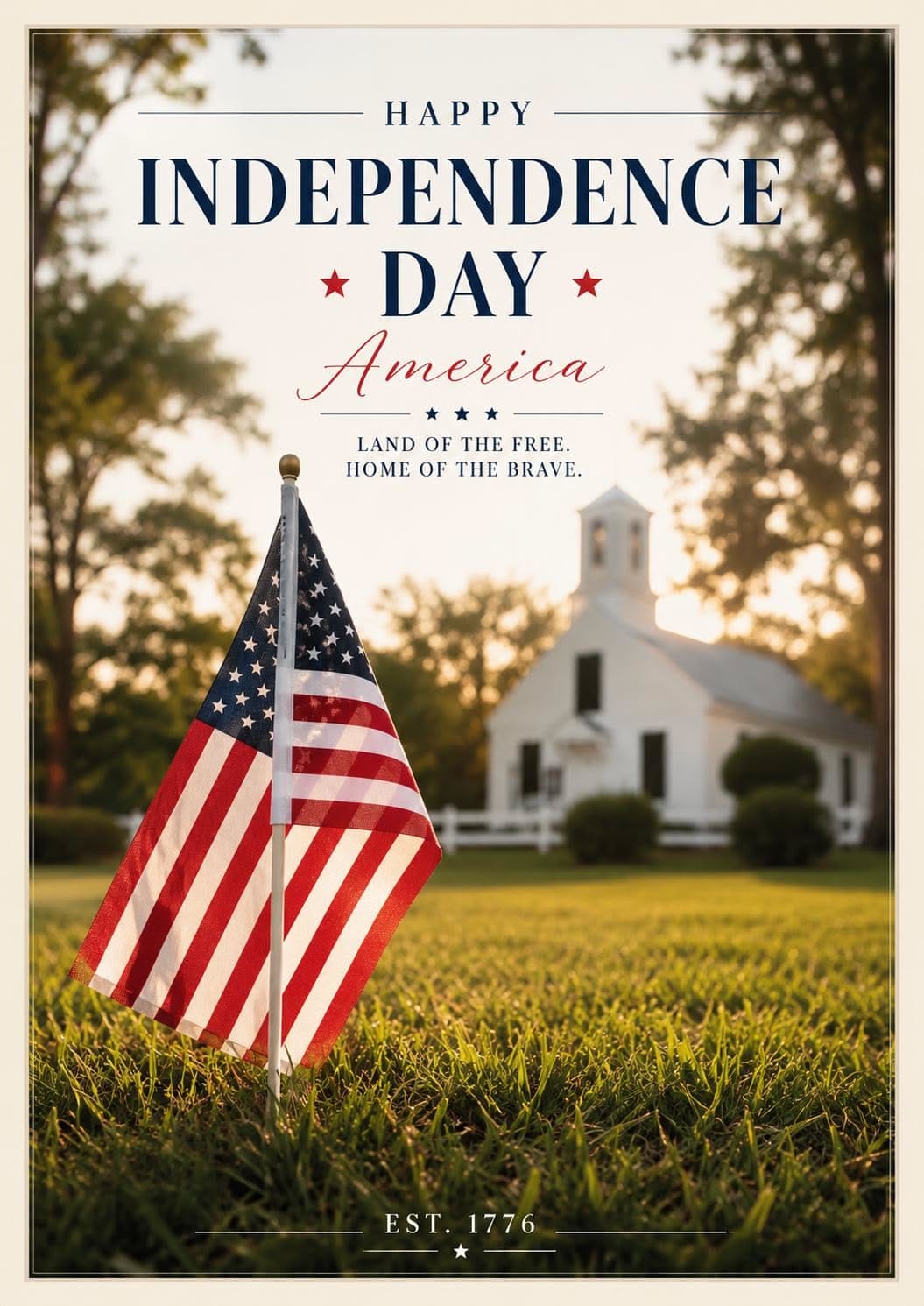 Independence Day America Printable Wall Art | Patriotic USA Flag Poster (A4 Digital Download)
