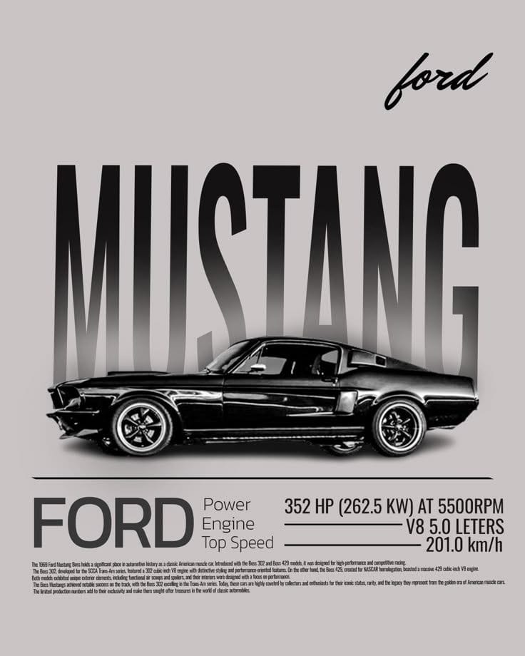 ford mustang boss 1969 in 2024 | Car advertising design, Mustang, Mustang logo