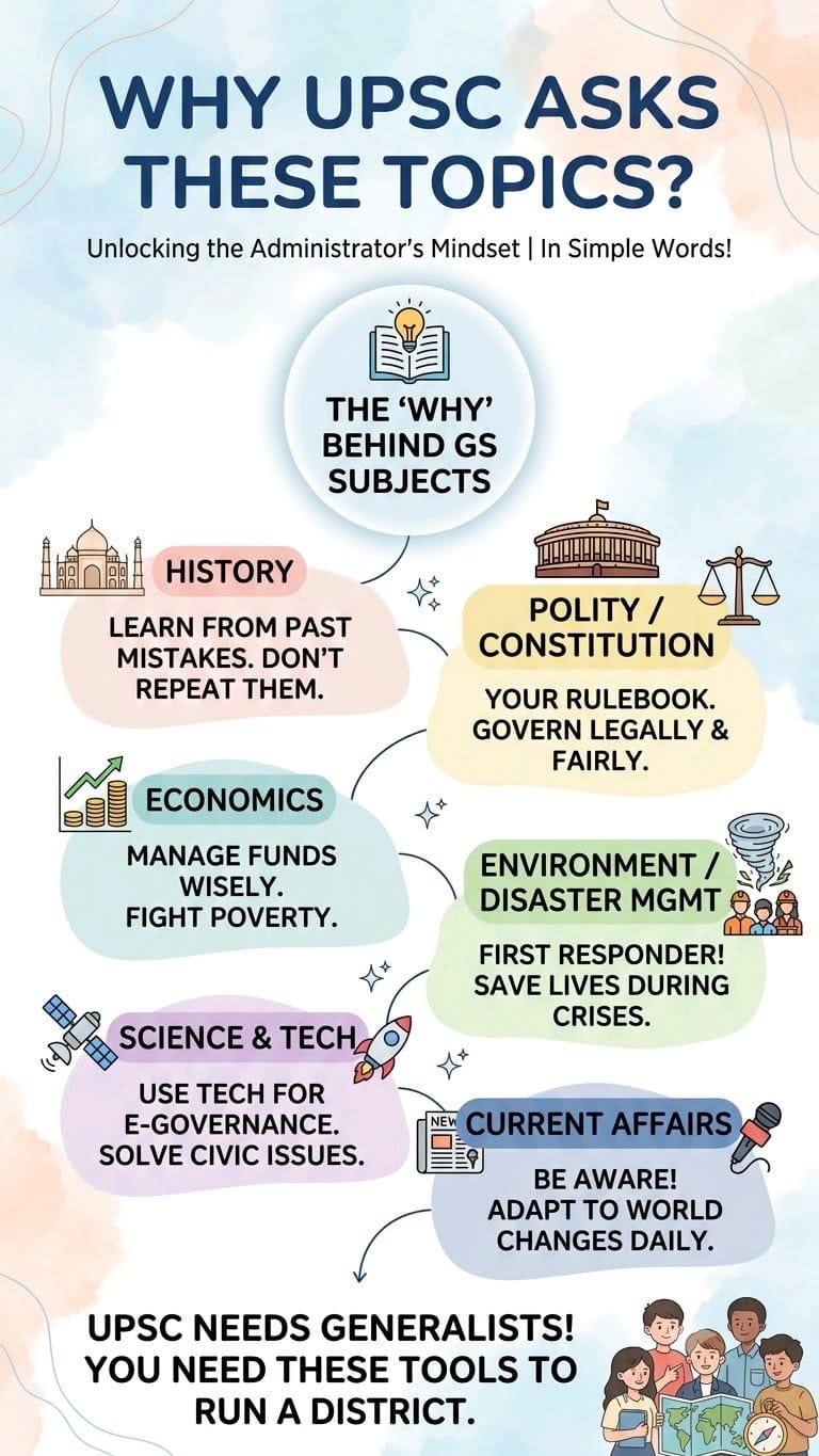Why UPSC Asks These GS Subjects: The Administrator’s Toolkit 🛠️✨