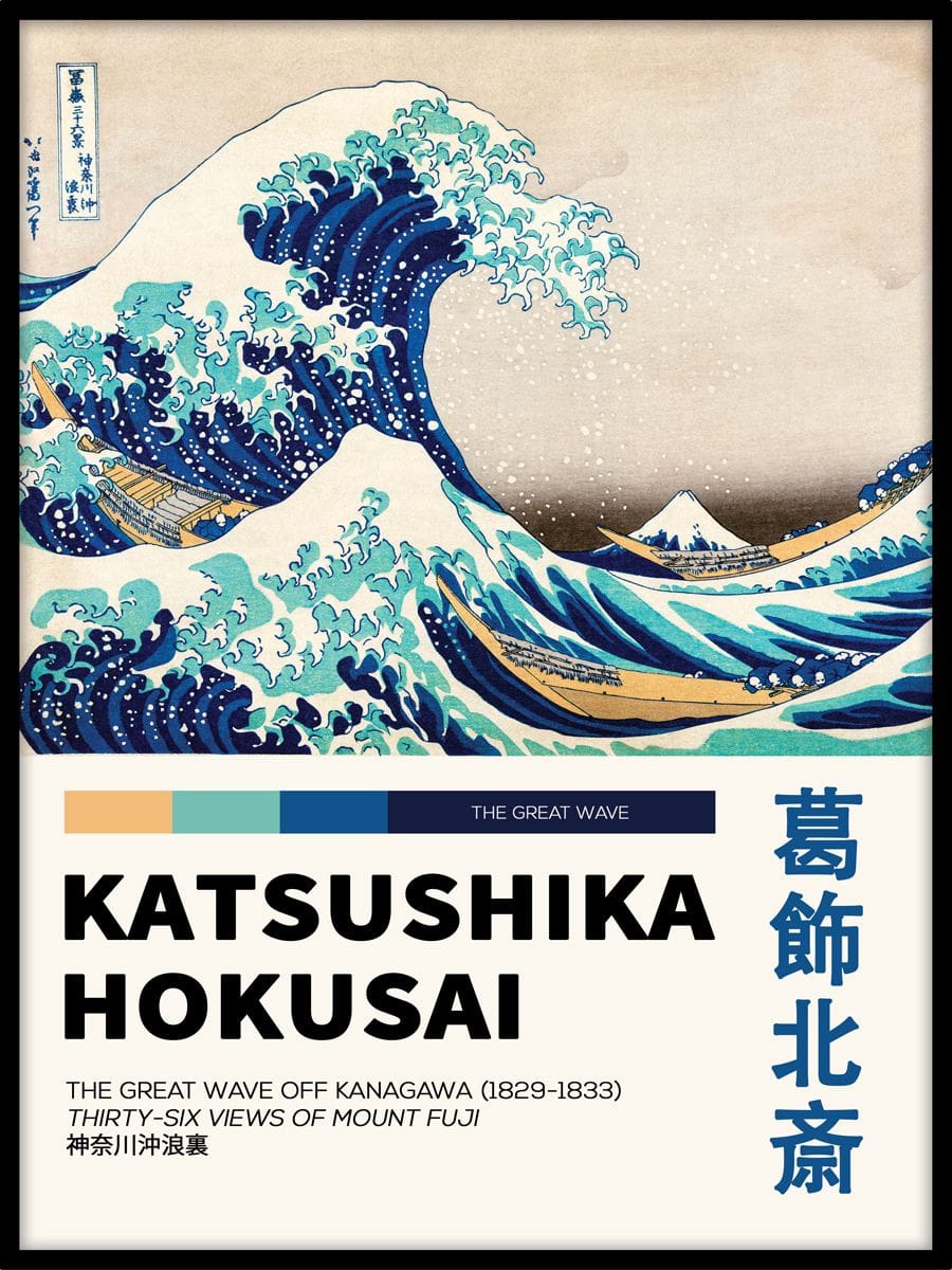 The Great Wave Off Kanagawa Poster—Japanese Antique Art—Hokusai—Japanese Exhibition Poster