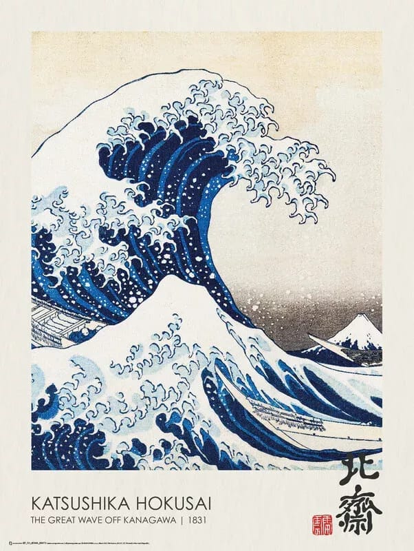 Poster The Great Wave off Kanawaga (1831)	by Katsushika Hokusai