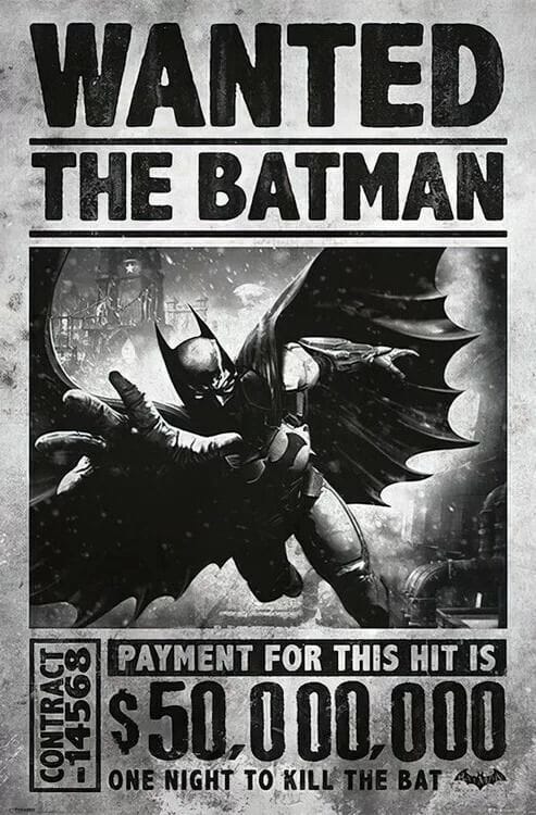 Batman: Arkham Origins - Wanted Poster