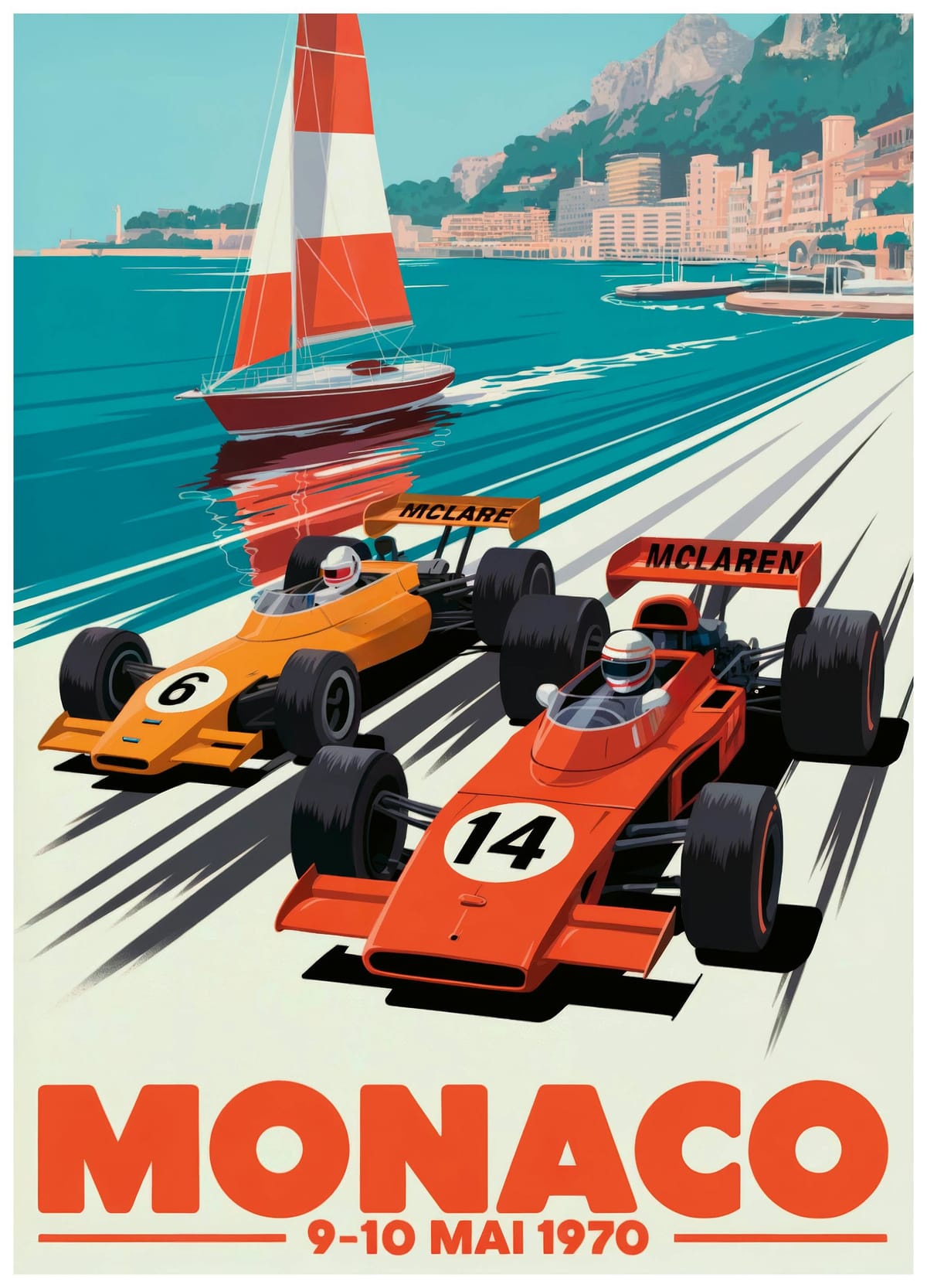 Prints - Andreas Magnusson - Monaco Speed Race Poster (8" x 12" in)
