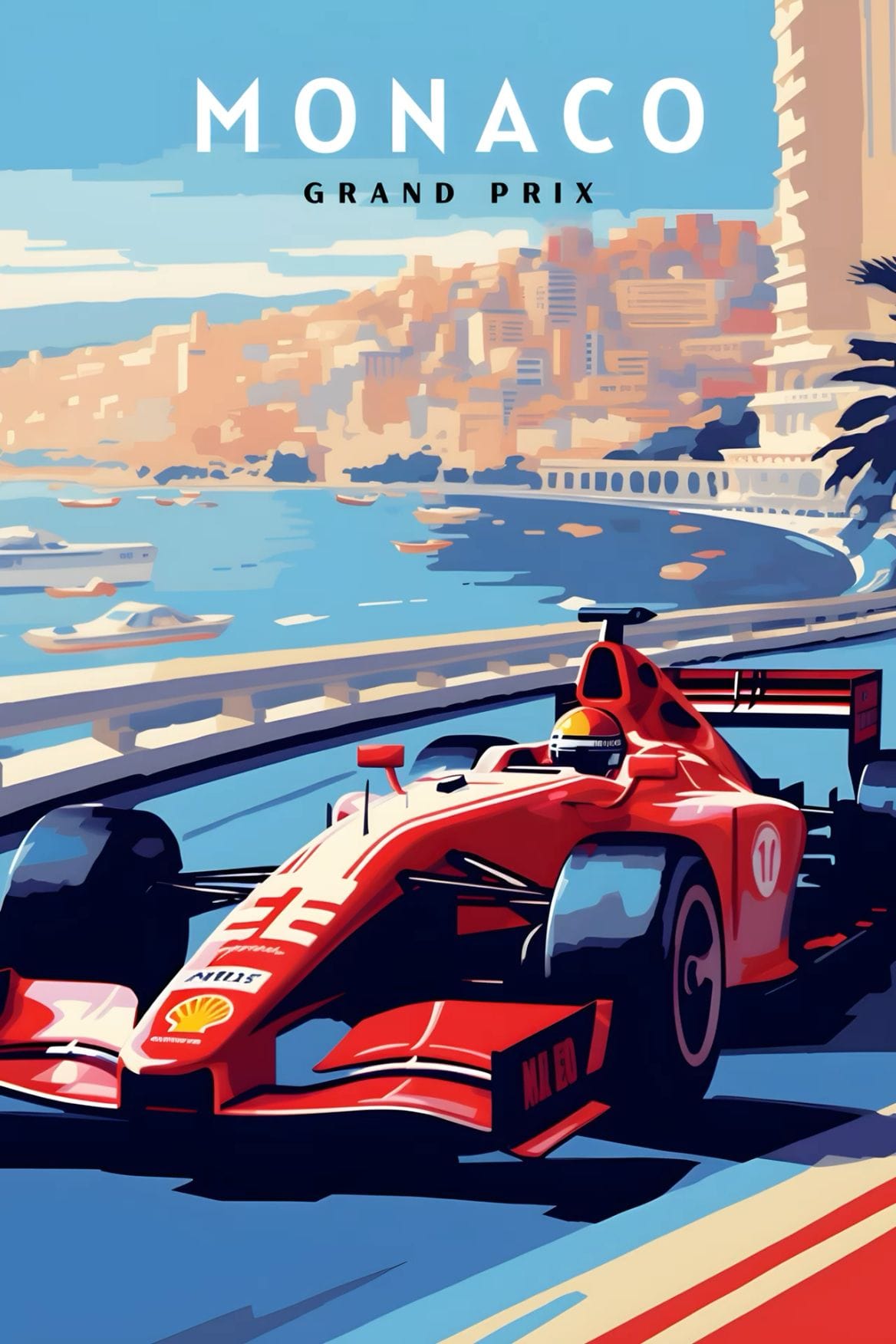 Monaco Grand Prix travel poster, Monaco Grand Prix print, Monaco gift, gift for husband