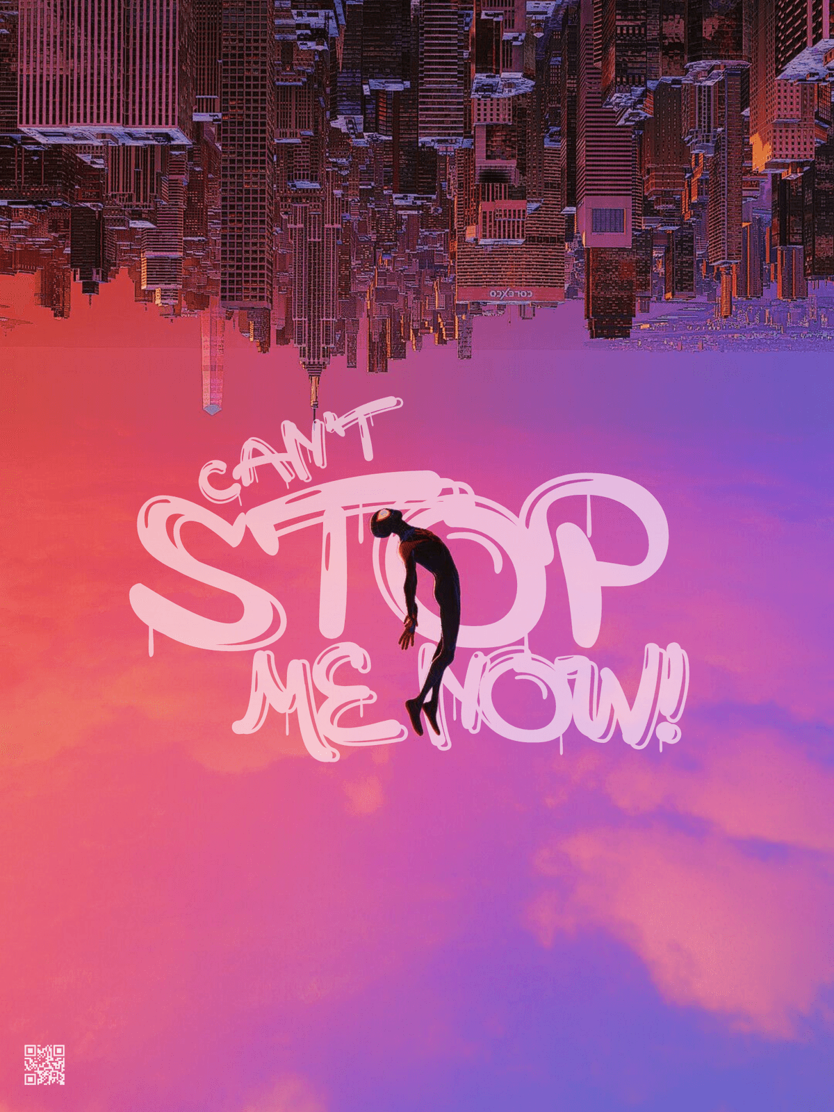 poster miles morales "whats up danger" with qr code