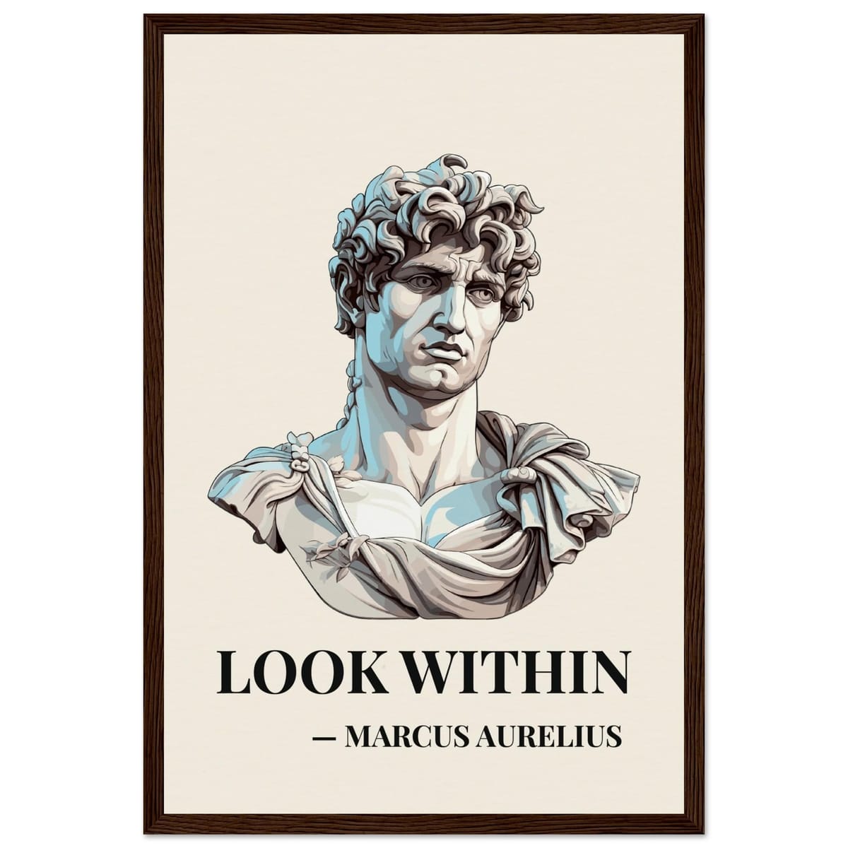 Marcus Aurelius Stoic Quote Framed Poster, Self Reflection Wall Art