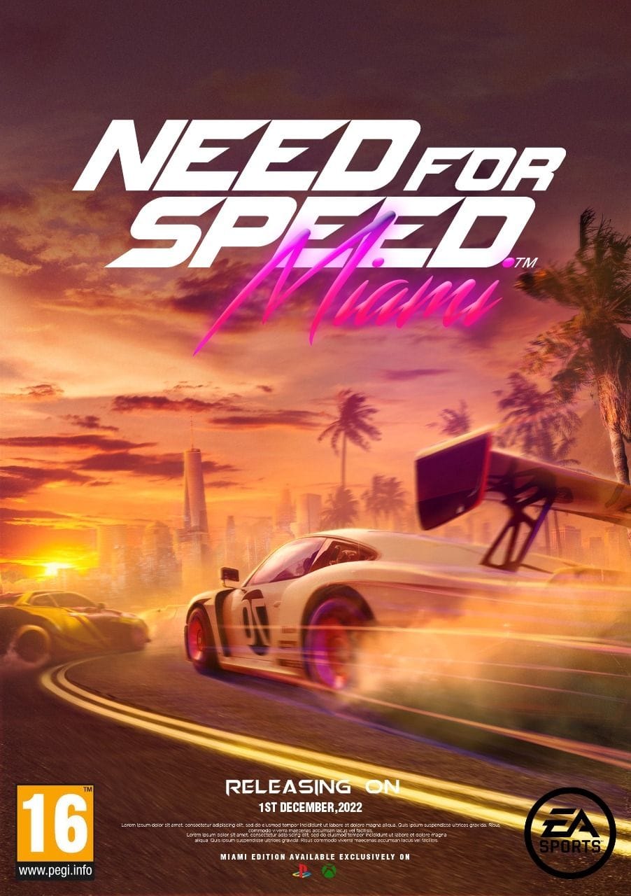 NFS - Miami Poster for Film/Game. #NFS#Photosjop