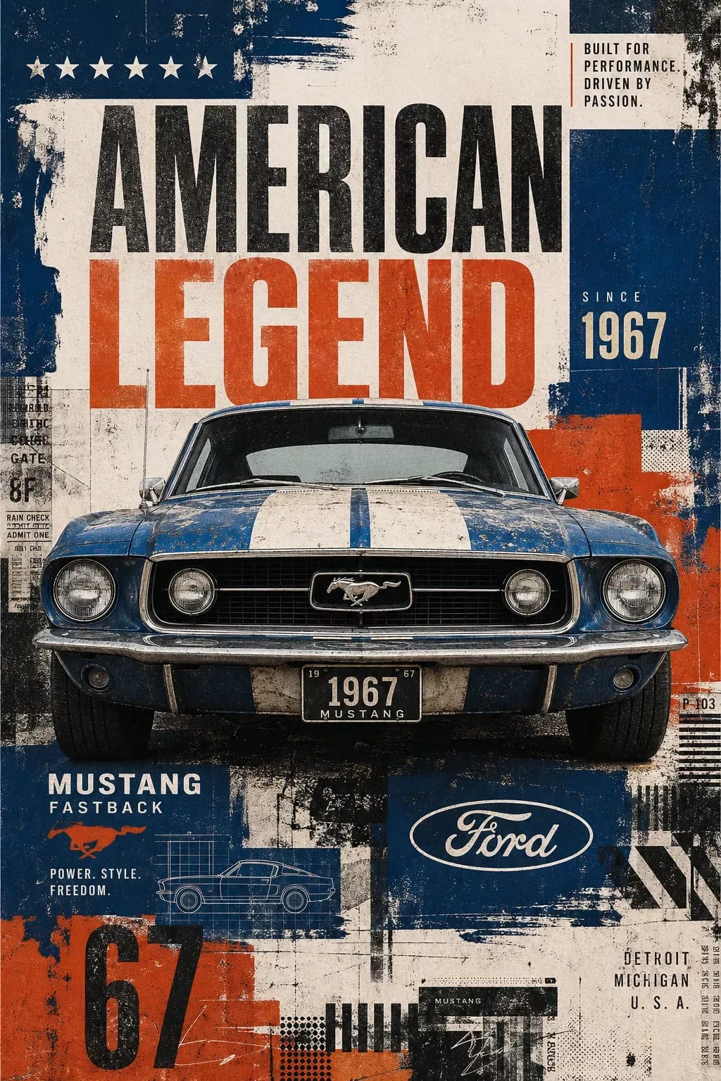 1969 Mustang poster