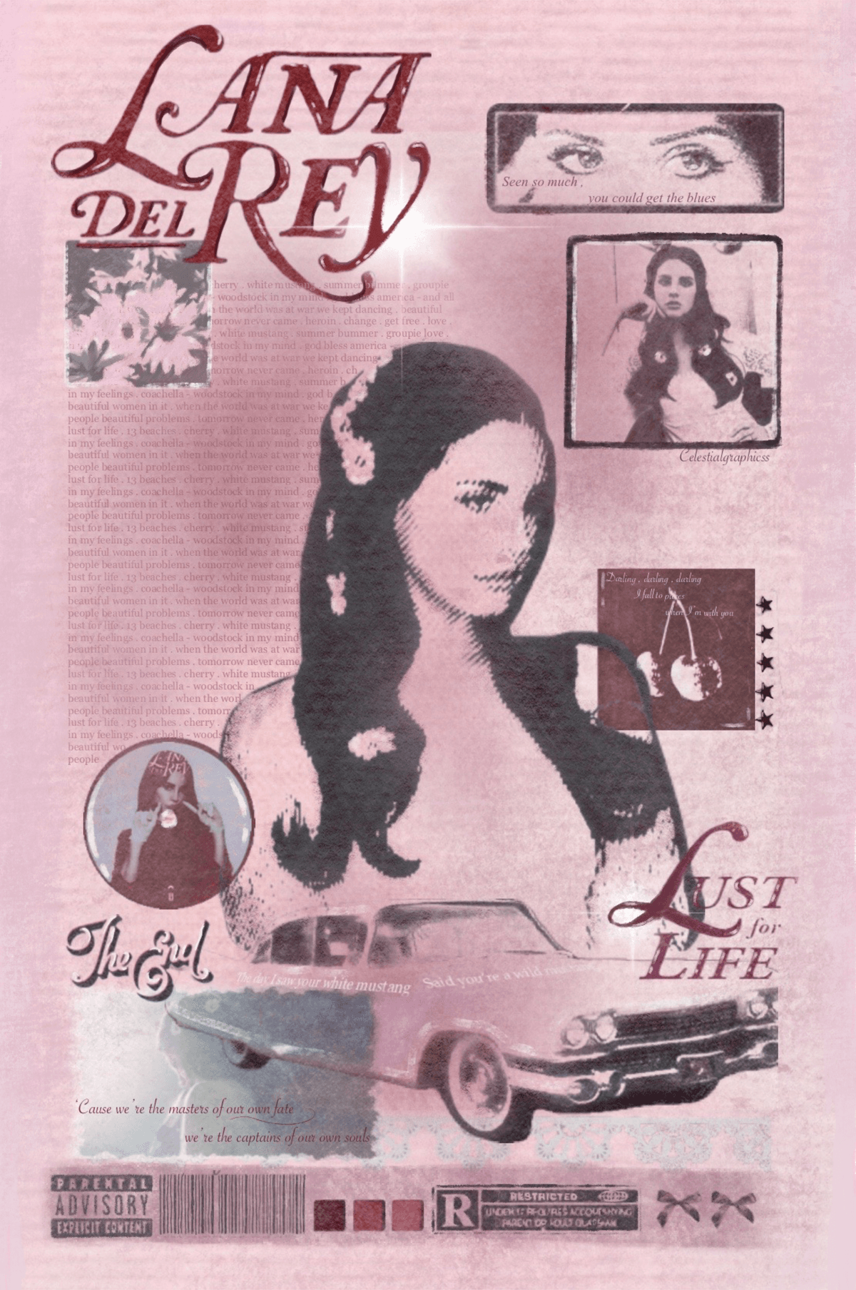 Lana Del Rey album poster (Lust For Life) ✨✨✨