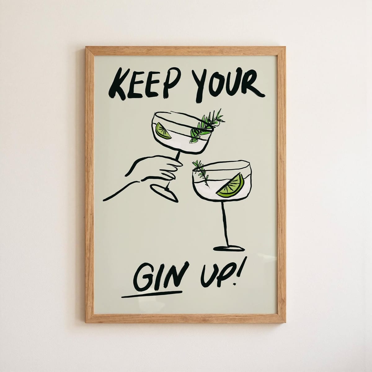 Gin and Tonic Cocktail Poster, Retro Bar Cart Art (Digital Download)