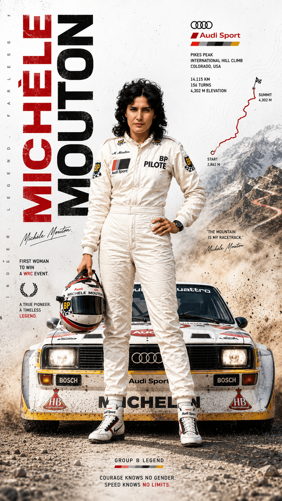 Michele mouton rally poster wallpaper/ audi quattro