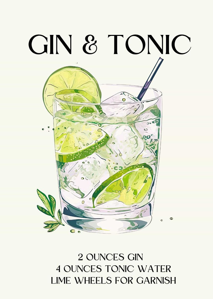 Gin & Tonic Illustration