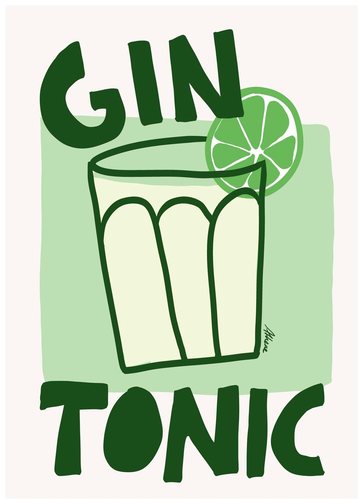 Prints - Athene Fritsch - Gin & Tonic Poster (8" x 12" in)