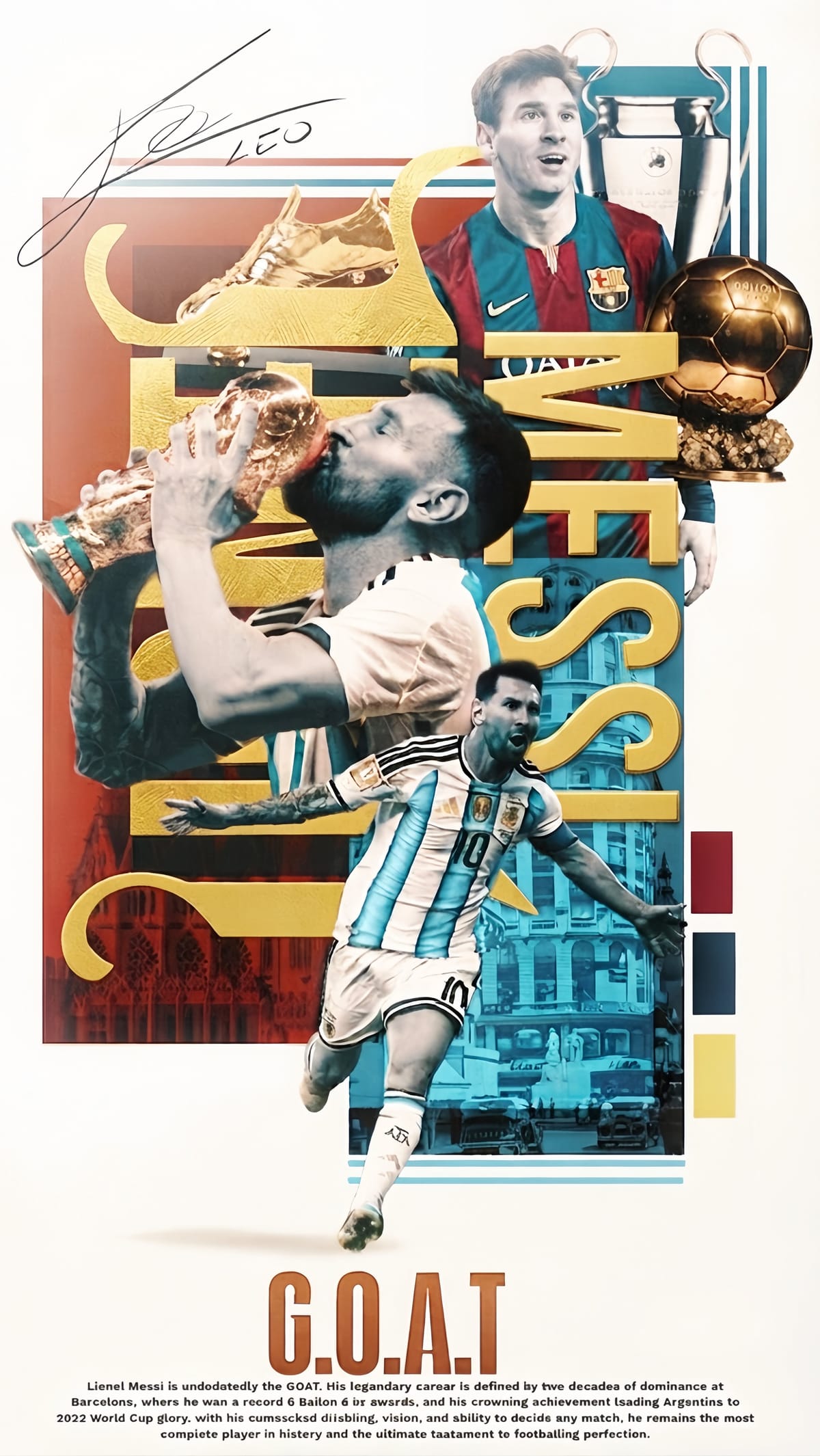 Lionel Messi poster design G.O.A.T