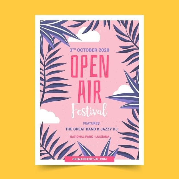 Open air music festival poster | Free Vector