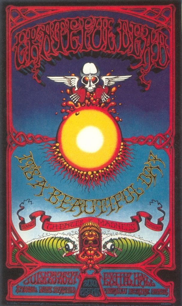 Grateful Dead Another Version of the Classic Rick Griffin Poster from Cancelled Shows in Honolulu