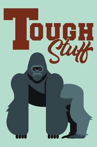 Art Print: Gorilla - Geometric - Tough Stuff - Lantern Press Artwork by Lantern Press : 18x12in