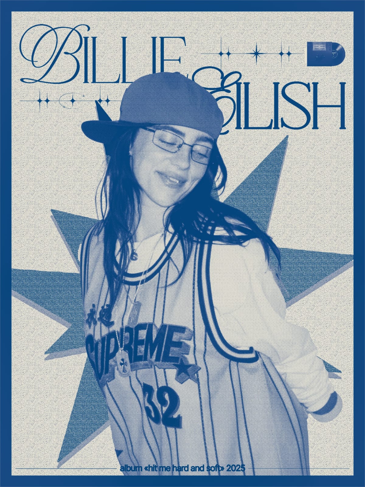poster billie eilish half tone