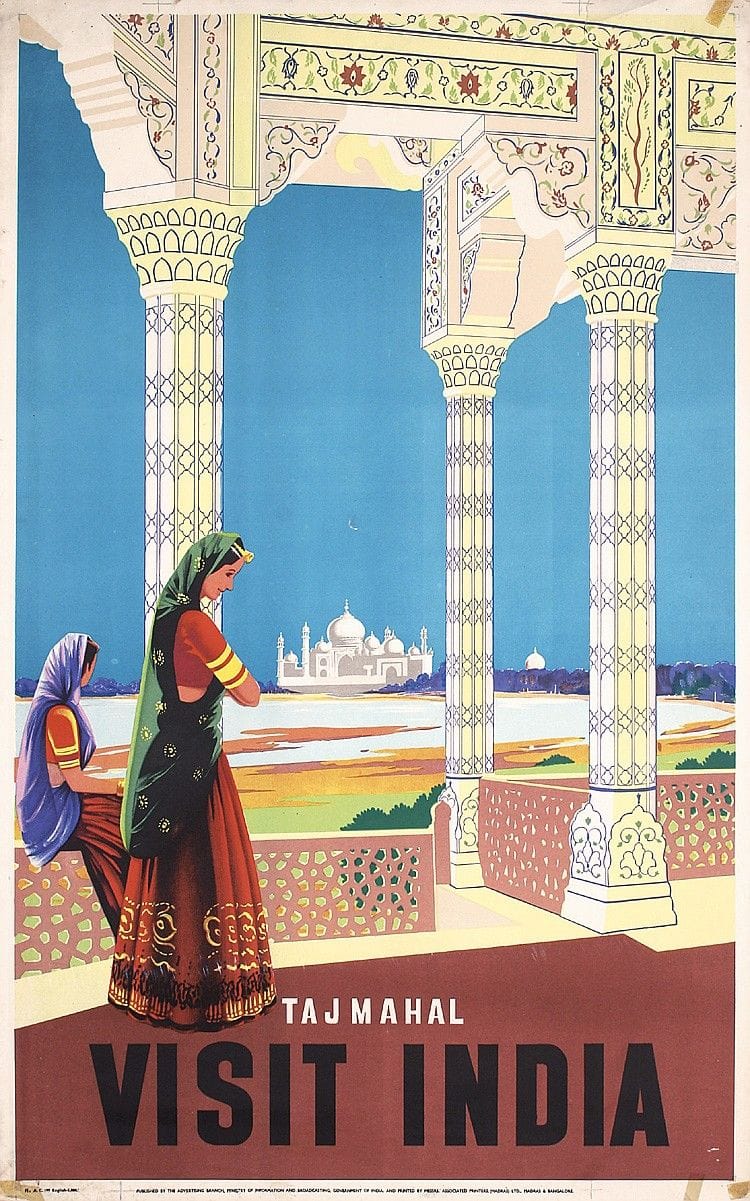 Lot - Beautiful Original 1950s India Travel Poster