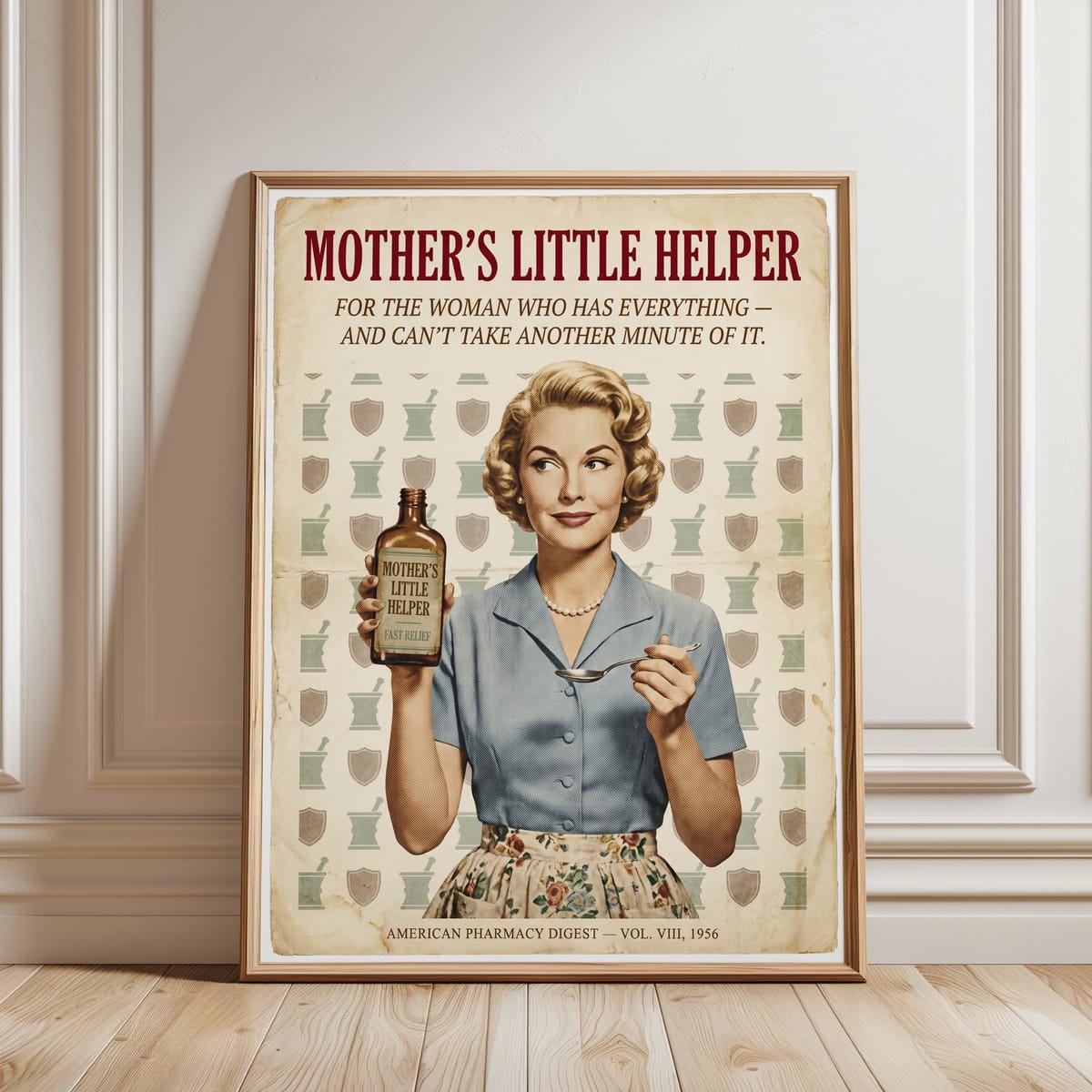 Impression vintage Little Helper de la mère : art de la cuisine rétro des années 50