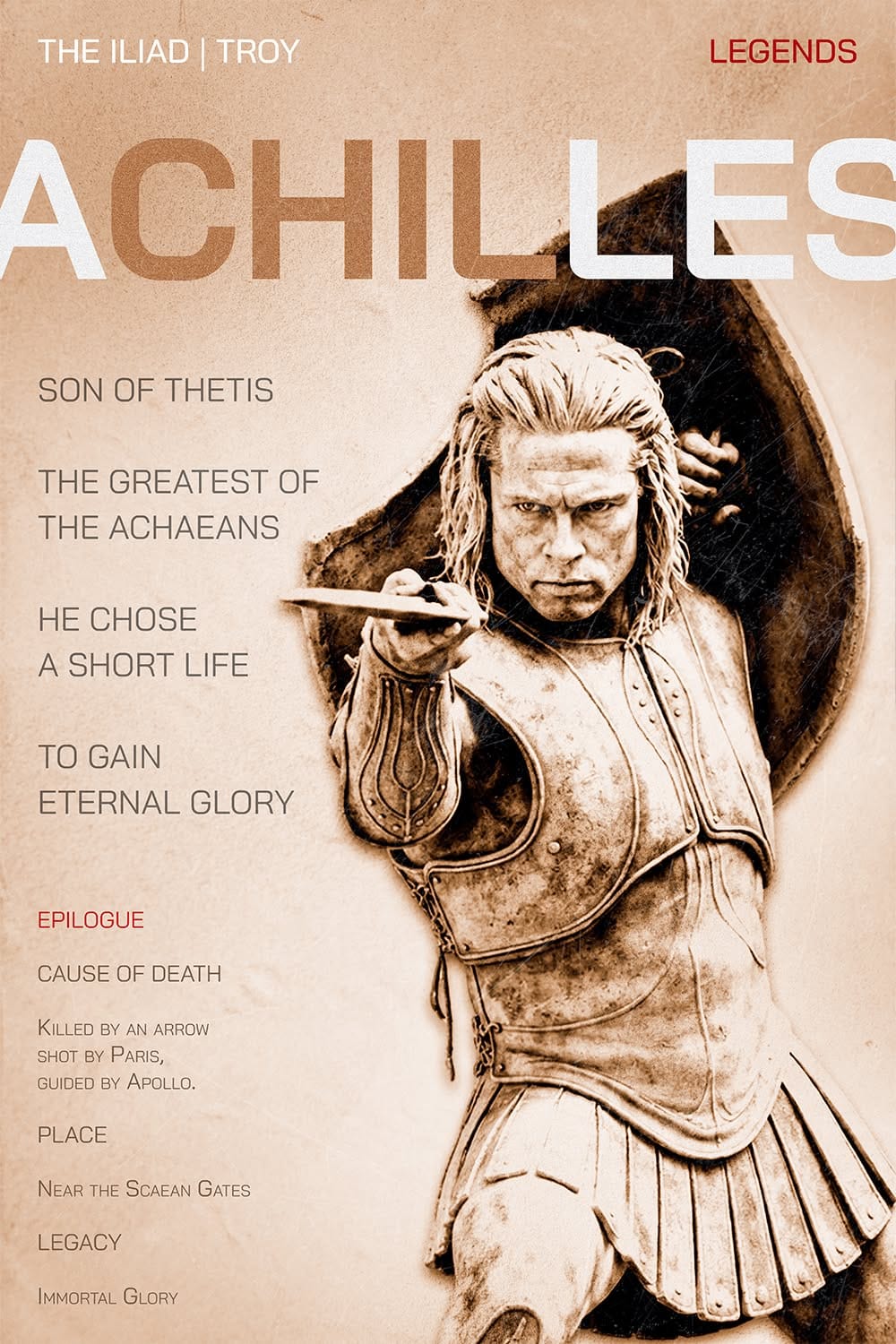 Achilles | Troy | History Legends | Greek Mythology Poster