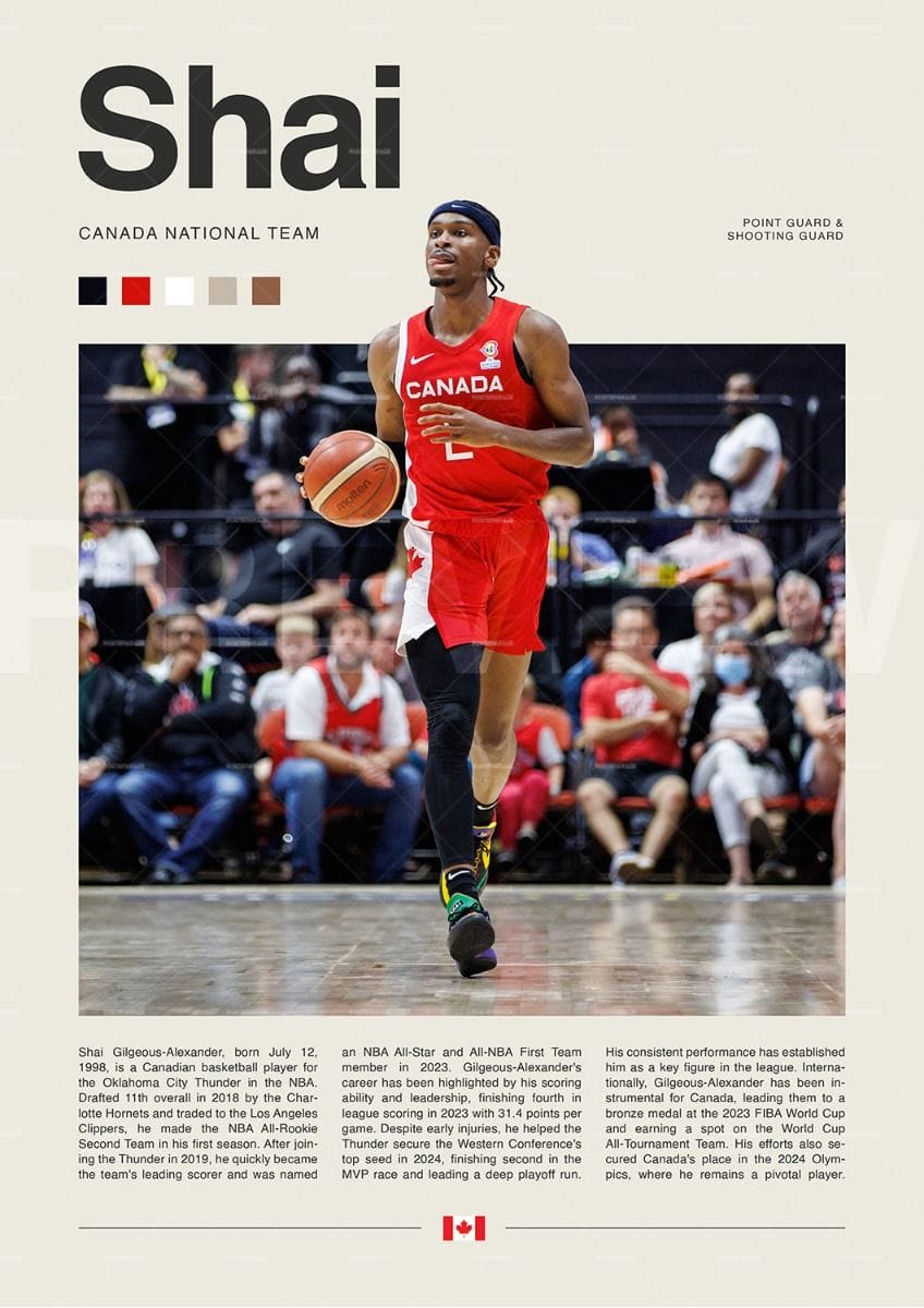 Shai Gilgeous-Alexander Poster - Iconic Basketball Wall Art for Your Home